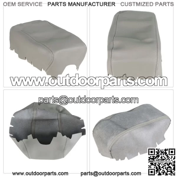 Gray Center Console Lid Armrest Cover Leather For 11-19 Dodge Durango - Image 3