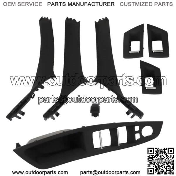 Inner Door Panel Handle Pull Trim Cover Set For 2010-2016 BMW 5 Series F10 F11