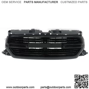 Front Upper Grille Assembly For 2019-2022 Ram 1500 Black Plastic 6BT01TRMAF