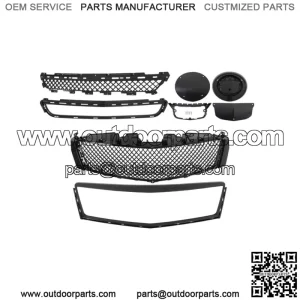 Front Upper Grill + Lower Grille + Outer Frame For 2013-2017 Cadillac XTS