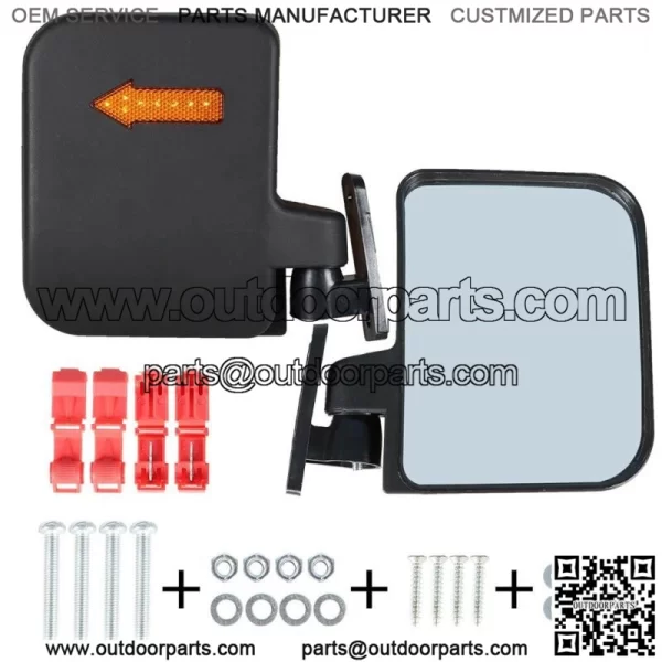 Golf Cart Side Mirrors W/ Led Arrow Turn Signal For EZGO Club Car YAMAHA - Image 2