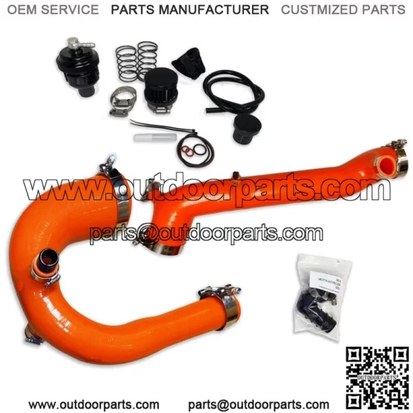 Orange Polaris RZR Turbo R XP PRO Silicone Charge Tube Kit & Blow Off Valve