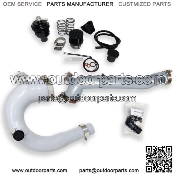 GRAY Polaris RZR Turbo R & PRO XP Silicone Charge Tube Kit & Blow Off Valve