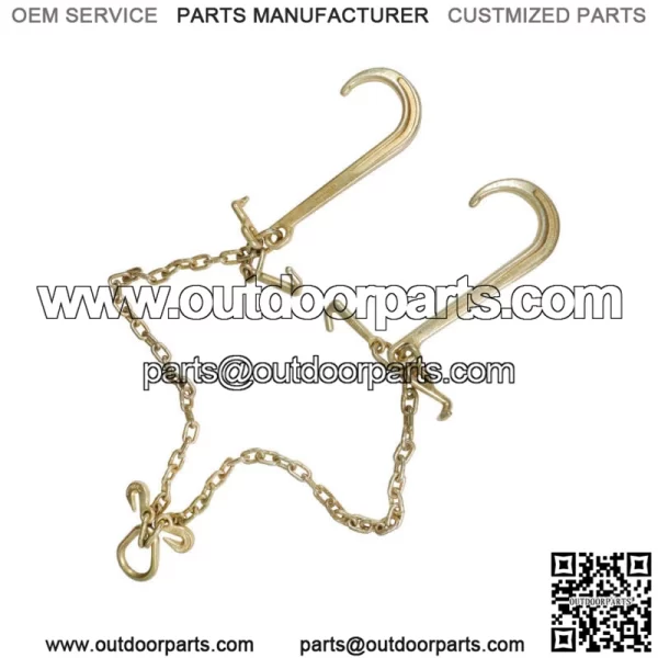 5/16" G70 V-Chain Bridle w/15" Large J Hooks,T- Hook&J-Hook w/ Grab Hooks 3' New - Image 2