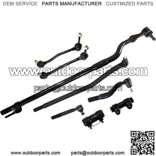 8 Pc Front Suspension & Steering Set Inner & Outer Tie Rod Ends Adjusting Sleeves Sway Bar Links Passenger & Driver Side