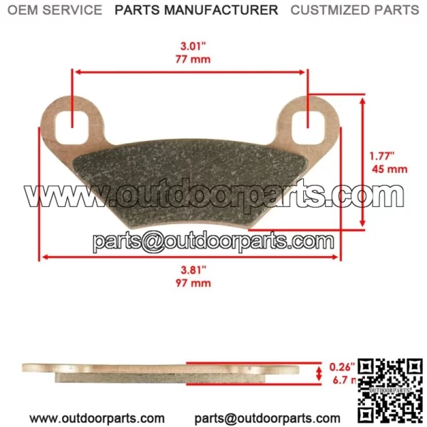 Front Rear Brake Pads Polaris Sportsman 450 2020-21/ 570 Touring Premium 2021-22 (For: Polaris Sportsman 570) - Image 2
