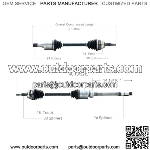 For Toyota Sienna FWD 2004-2009 Pair of Front CV Axle Shaft Assies Set (For: Toyota)