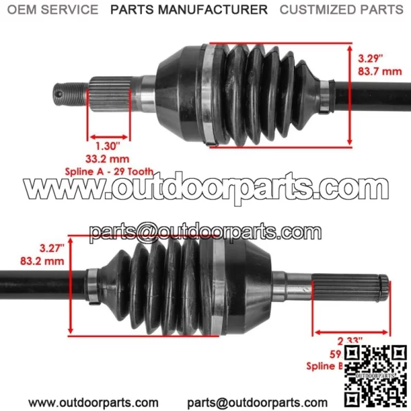 Front Left CV Joint Axle For Can-Am Maverick X3 Turbo R XRS 2018 - Image 3