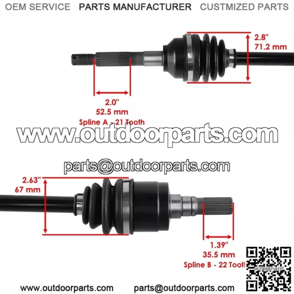for Kubota K7561-15300 K7561-15310 Front Right Left Complete CV Joint Axle - Image 2