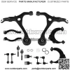 For 2003-2006 07 Honda Accord Lower Upper Control Arms Tie Rods Suspension 14pcs