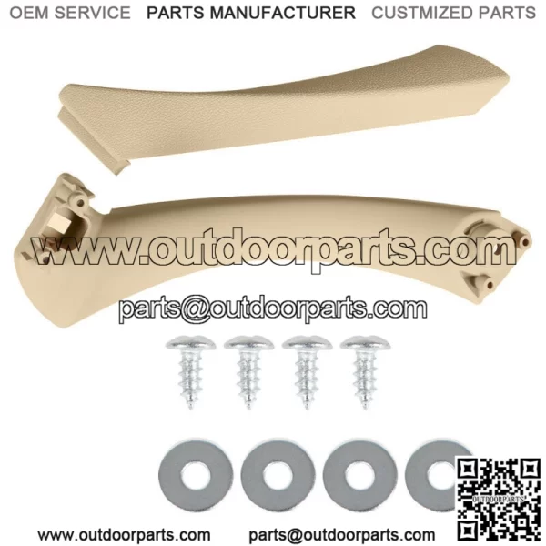 Left Rear Beige Inner Outer Door Panel Handle Pull Trim Cover For Bmw E90 328i - Image 4