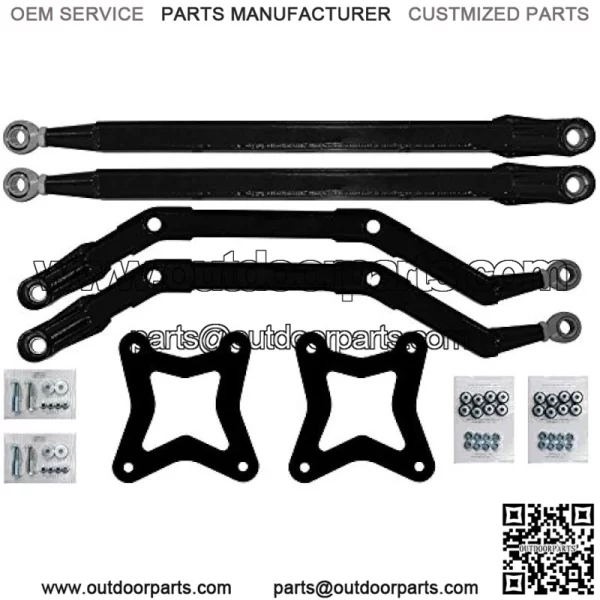 Heavy Duty Arched Boxed Rear Radius Arms/Rods for Polaris RZR XP Turbo/XP 4 Turbo (2016+) - Red | Will Not Fit With Polaris Rear Bumpers