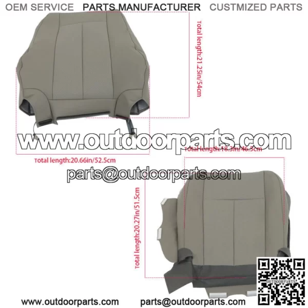 Replacement Driver Top+Bottom Seat Cover For 2007-2015 Ford Expedition Leather - Image 3