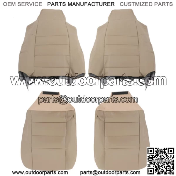 Front Left Right Perforated Seat Cover For 2002-2007 Ford F250 F350 F450 F550 - Image 3