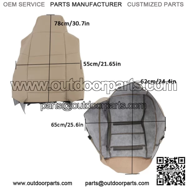 Front Left Right Perforated Seat Cover For 2002-2007 Ford F250 F350 F450 F550 - Image 4