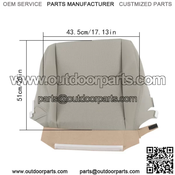 Front Passenger Bottom Seat Cover For 2007-2011 2012 Acura RDX Leather Gray - Image 4