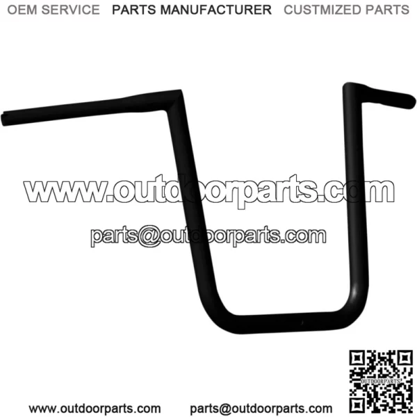 Black 12" Ape Hanger Handlebars for 2015-22 Harley Road Glide FLTRX