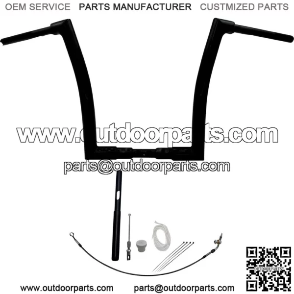 Black 14" Flat Top Handlebar Kit 2021-2022 Harley Touring FLTR CVO