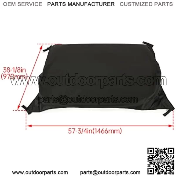 Black Soft Roof Compatible with John Deere HPX & XUV Gator with OPS (Rollbar) System roof panel Replacement for LP93127 - Image 3