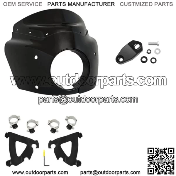 Memphis Shades Road Warrior Fairing 11" Dark Black Windshield Mount Harley Dyna (For: Harley-Davidson)