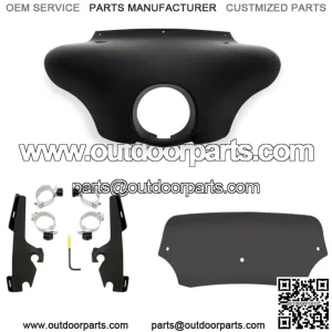 Memphis Shades Batwing Fairing 5" Windshield Black Smoke Mount Kit Harley Dyna (For: Harley-Davidson)