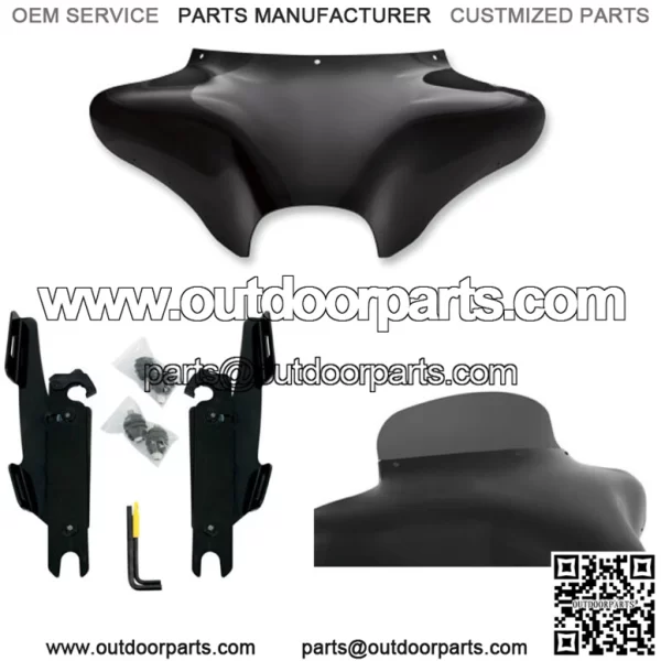 Memphis Shades Batwing Fairing 5 Smoke Windshield Mount Kit Harley FLSTF No Bar (For: Harley-Davidson)