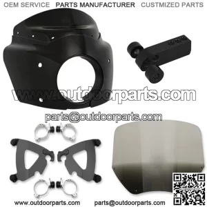 Memphis Shades Road Warrior Fairing 11" Smoke Windshield Black Kit Harley Dyna (For: Harley-Davidson)