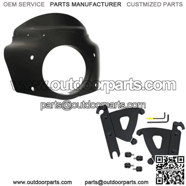 Memphis Shades Road Warrior Fairing Black Mount Kit Harley Softail W/O Lightbar (For: Harley-Davidson)