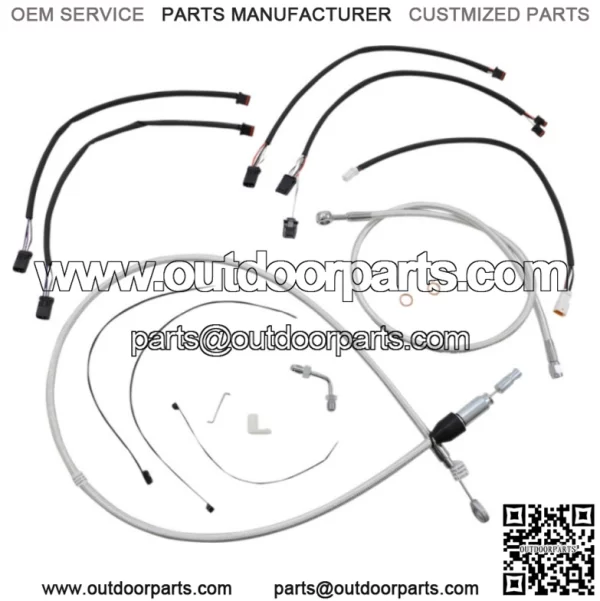 Magnum Chromite 15-17" Ape Hanger Handlebar Control Cable Kit 18+ Harley Softail (For: Harley-Davidson)