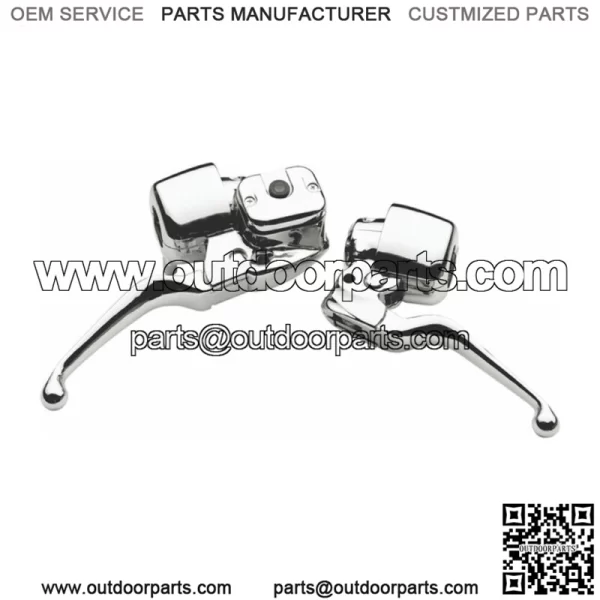 Chrome Handlebar Controls Hand Lever 9/16" Control Kit Single Disc 96-06 Harley (For: Harley-Davidson)