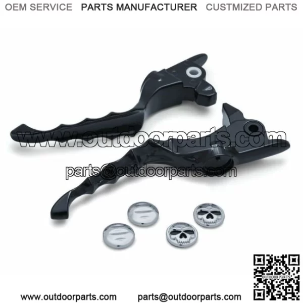 Kuryakyn Black Zombie Skull Hand Levers Harley 17-20 Touring Street Road Glide (For: Harley-Davidson)