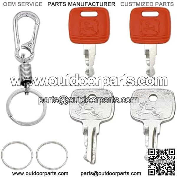 4PCS RE183935 AR51481 Ignition Keys Heavy Equipment Keys Set Fit for John Deere Equipment Replaces AT195302 RE71557
