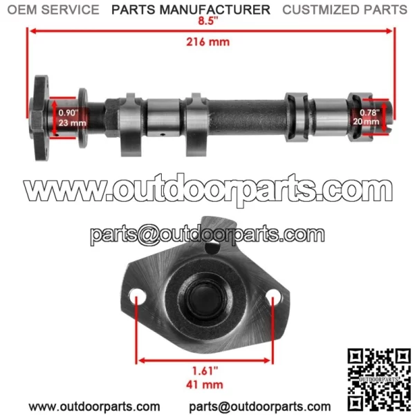 Fits Polaris RZR XP 900 Exhaust Camshaft w/ Timing Chain Sprocket 2011 - 2013  (For: Polaris) - Image 2