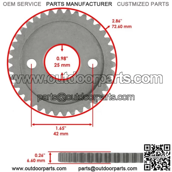 Fits Polaris RZR XP 900 Exhaust Camshaft w/ Timing Chain Sprocket 2011 - 2013  (For: Polaris) - Image 3