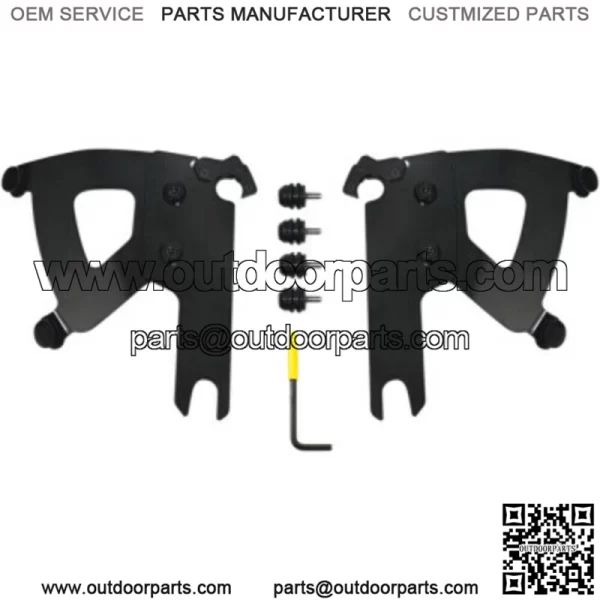 Memphis Shades Black Road Warrior Trigger-Lock Mount Kit Harley Road King FLHR (For: Harley-Davidson)