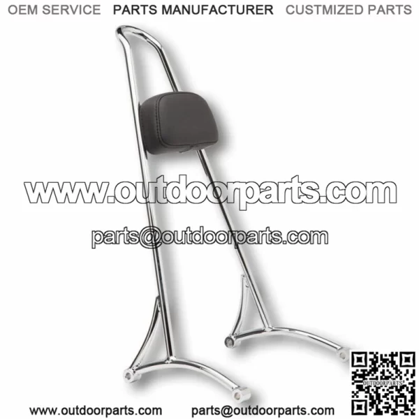 Burly Chrome Tall Sissy Bar Pad Backrest Harley Sportster XL 1994-2003 883 1200 (For: Harley-Davidson)