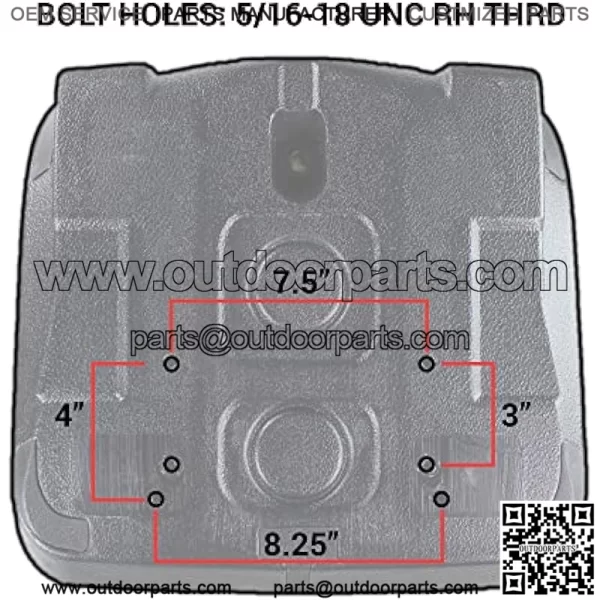 E-AM129970 Black Seat for John Deere Gator w/Drain Hole (M-Gator, E, Turf, TX 4X2, TH Turf, XUV550, 4X4 HPX, 4X2 Trail, 6X4 Trail ++) - Image 4