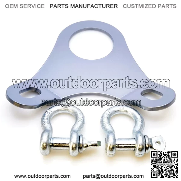 5th Wheel Ultimate Connection Safety Chains Plate with 1/2in Shackles - Adjustable Ball Mount - Image 3