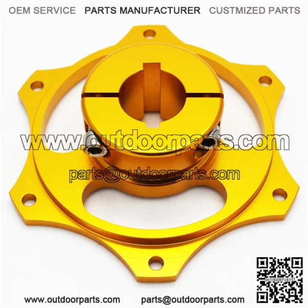 Sprocket Carrier Hub suit 30mm Axle 6mmKeyway Billet Aluminium Gold Anodised Premium Hub