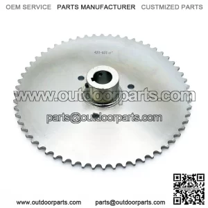 60 Tooth Go Kart Live Axle Sprocket for 40,41,420 Chain, 1" Bore, 1/4" Key Way, for compatible with Yerf-Dog, Murray Go Karts
