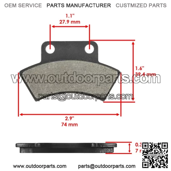 Polaris Scrambler 500 1997 Front/Rear Brake Caliper Piston & Pads - Image 4