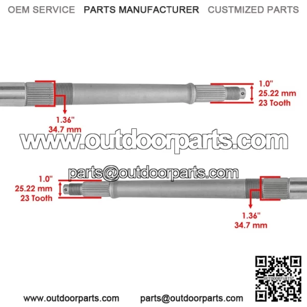 Polaris Scrambler 400/500 2X4/4X4 2002 Rear Axle Shaft w/Nut - Image 3